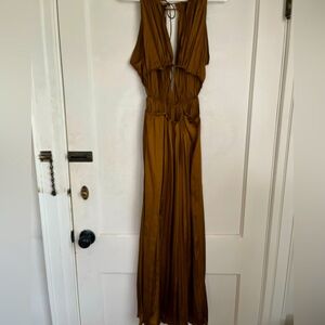 Zara cutout satin maxi dress